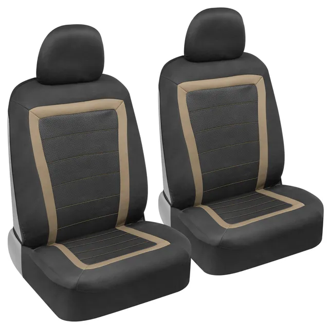 bdk-carxs-freshmesh-car-seat-covers-for-front-seats-beige-mesh-with-sideless-des image 1