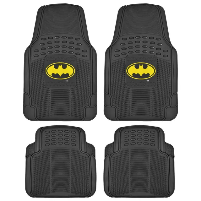 bdk-warner-bros-batman-rubber-floor-mats-4-piece-set-universal-fit-no-slip-grip- image 1