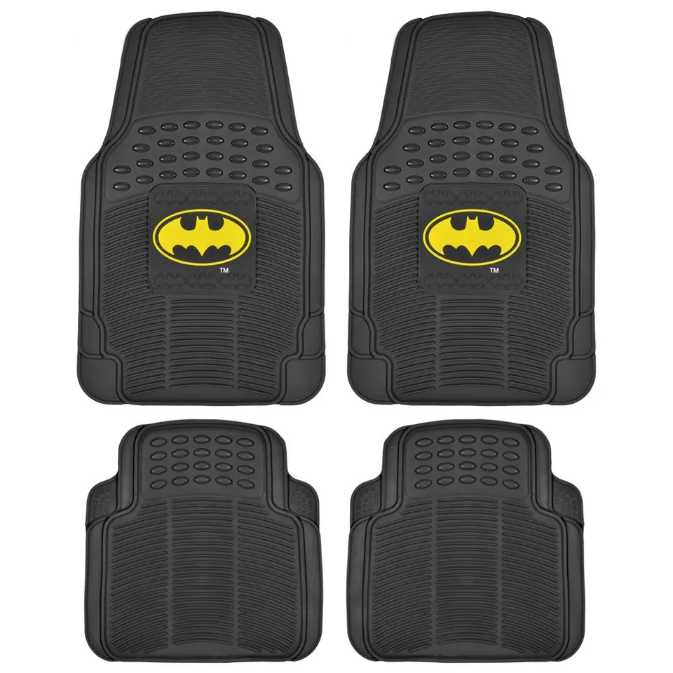 bdk-warner-bros-batman-rubber-floor-mats-4-piece-set-universal-fit-no-slip-grip- image 1