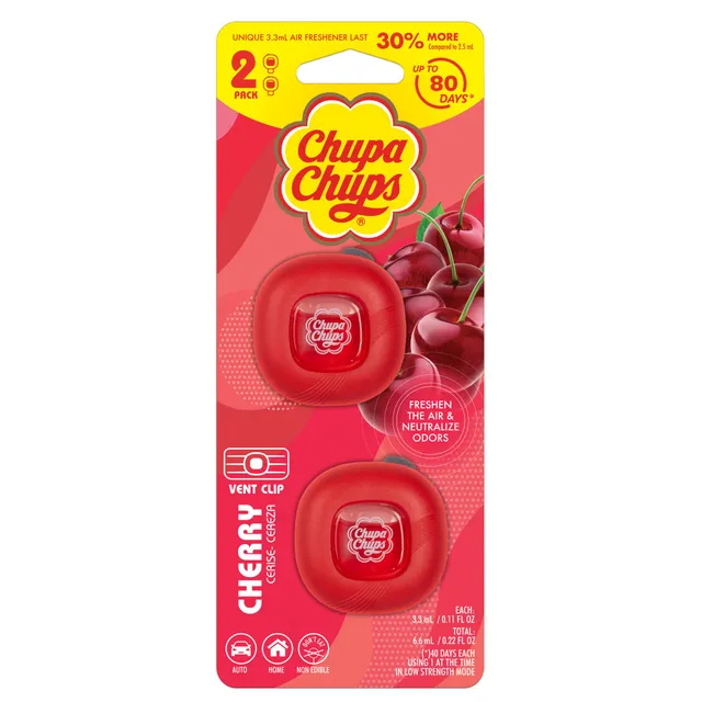 chupa-chups-car-air-freshener-candy-cherry-2-pack-by-bdk image 1