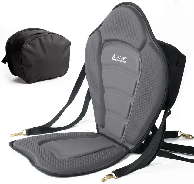 leader-accessories-deluxe-padded-kayak-seat-with-storage-bag-molded-eva-foam-adj image 1