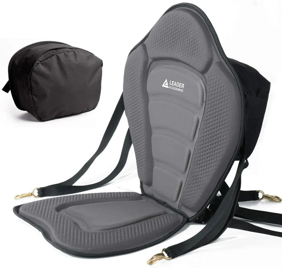 leader-accessories-deluxe-padded-kayak-seat-with-storage-bag-molded-eva-foam-adj image 1