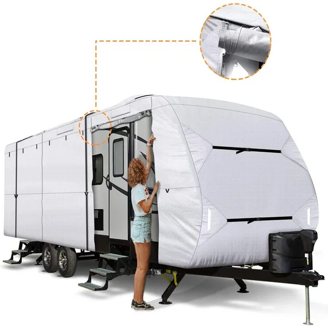 leader-accessories-210d-ripstop-diamond-travel-trailer-rv-cover-waterproof-sizes image 1
