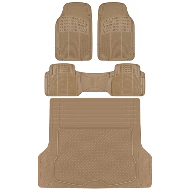 bdk-proliner-all-weather-rubber-floor-mats-trunk-cargo-liner-4-piece-set-front-r image 1