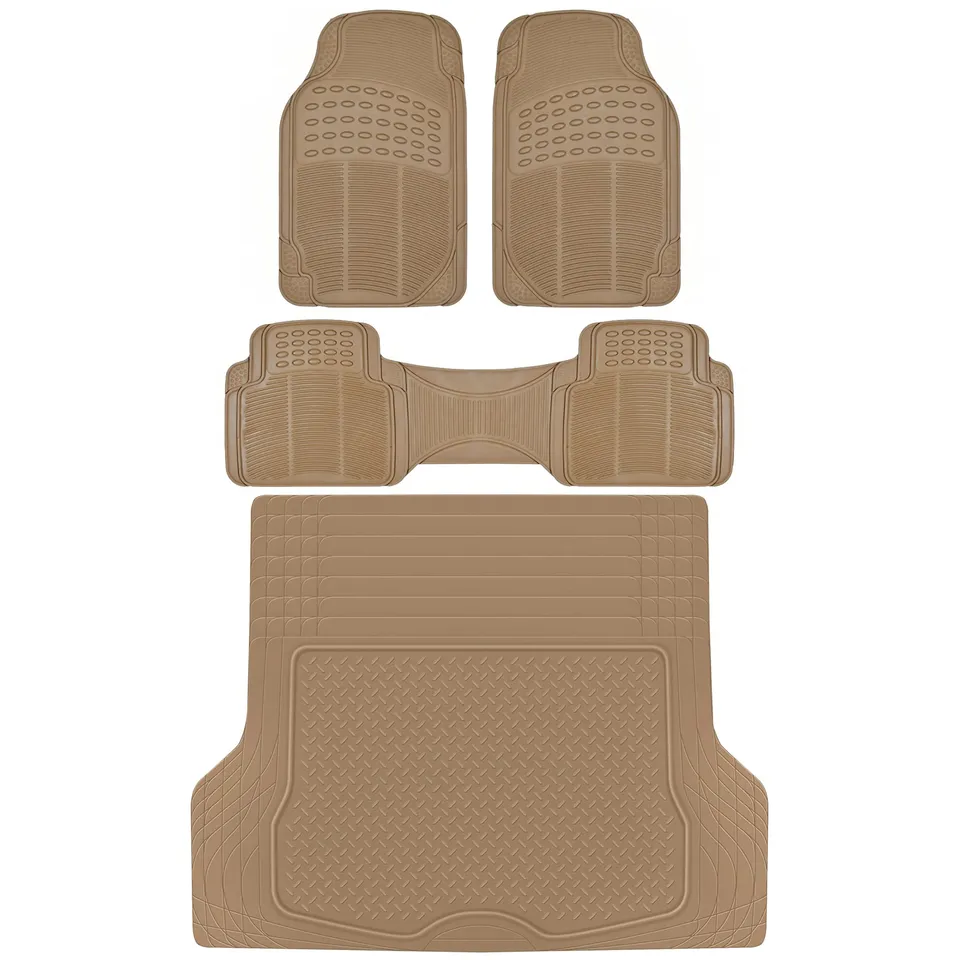 bdk-proliner-all-weather-rubber-floor-mats-trunk-cargo-liner-4-piece-set-front-r image 1