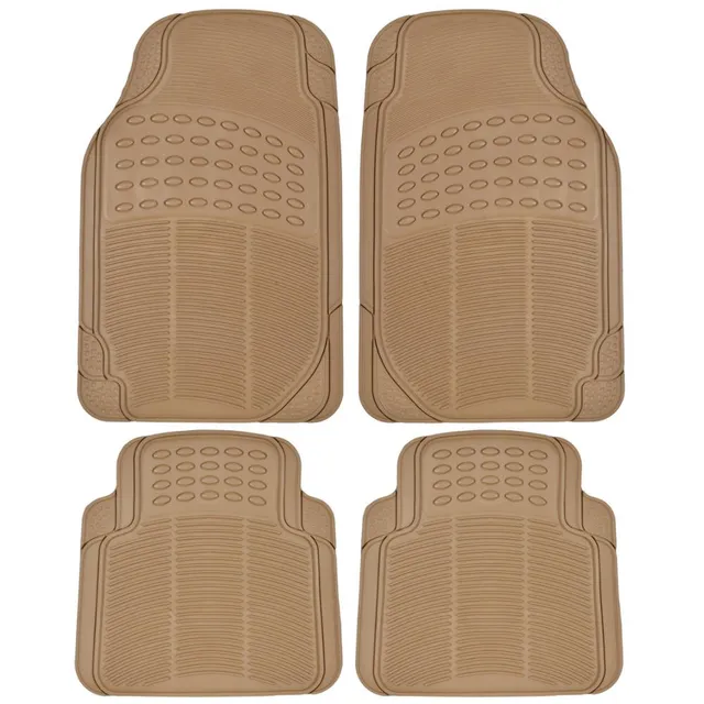 bdk-all-weather-rubber-floor-mats-for-car-suv-truck-4-piece-set-front-rear-trimm image 1