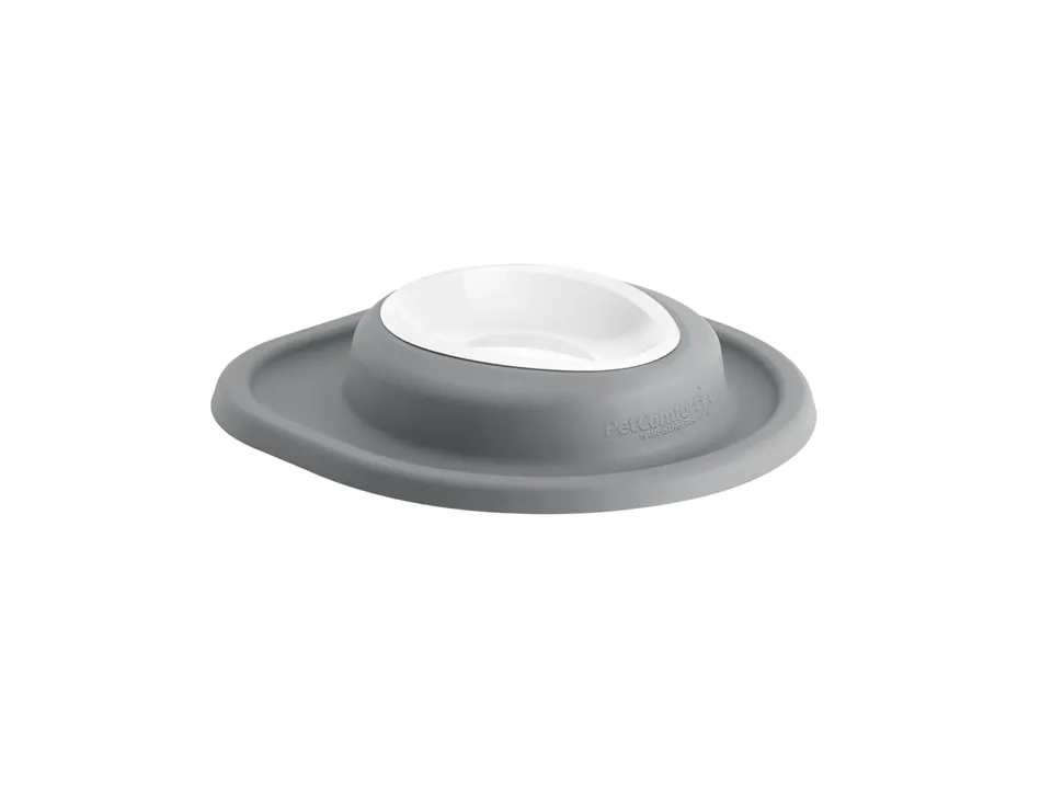weathertech-single-low-pet-feeding-system-with-plastic-bowl-8-oz-dark-grey-psl08 image 1