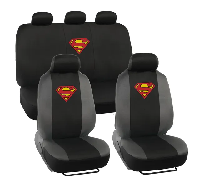bdk-warner-brothers-dc-superman-front-rear-car-seat-covers-full-set-official-lic image 1