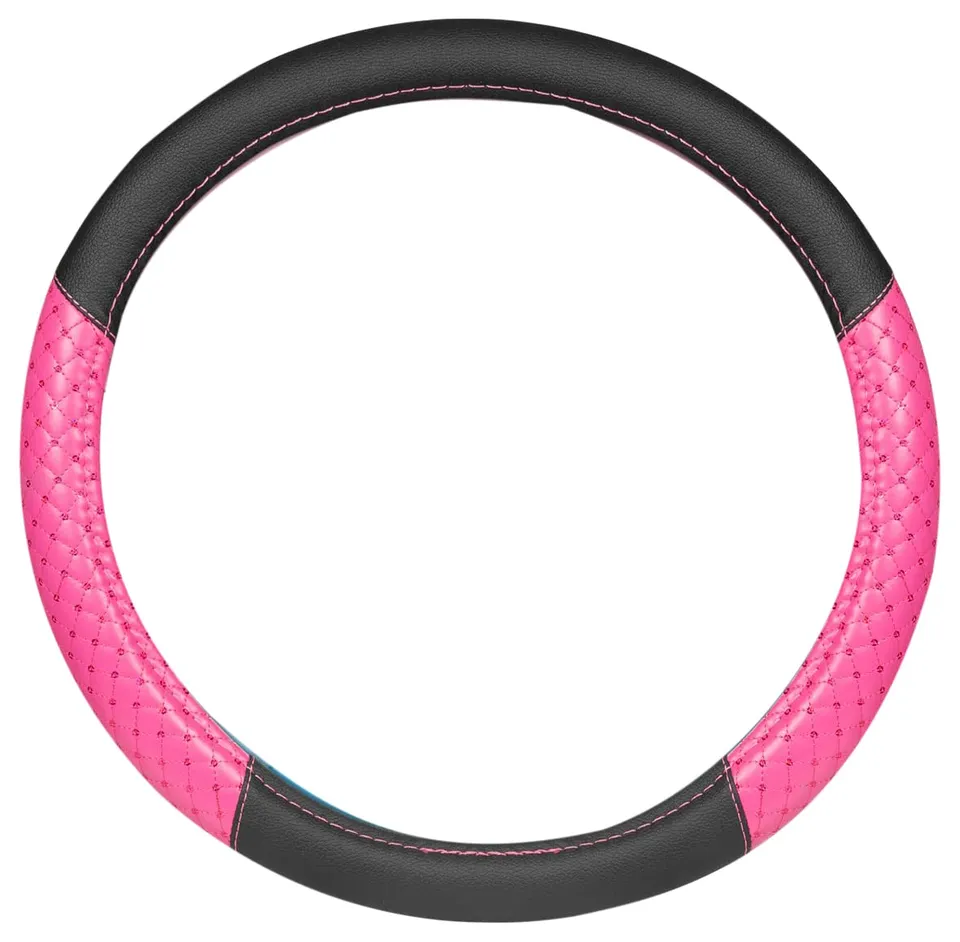 bdk-pink-sequin-bling-steering-wheel-cover-15-inch-fits-most-vehicles image 1