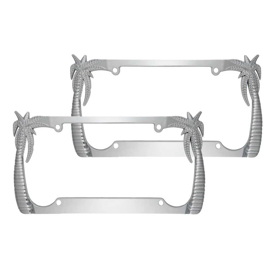 bdk-heavy-duty-rust-proof-stainless-steel-chrome-license-plate-frame-tropical-pa image 1