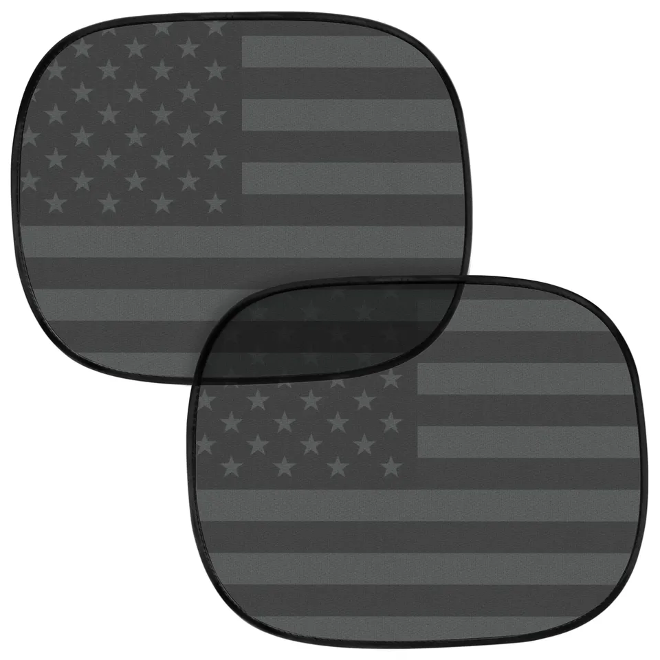 motor-trend-usa-black-american-flag-car-window-shades-2-pack-18-x-14-heat-glare- image 1