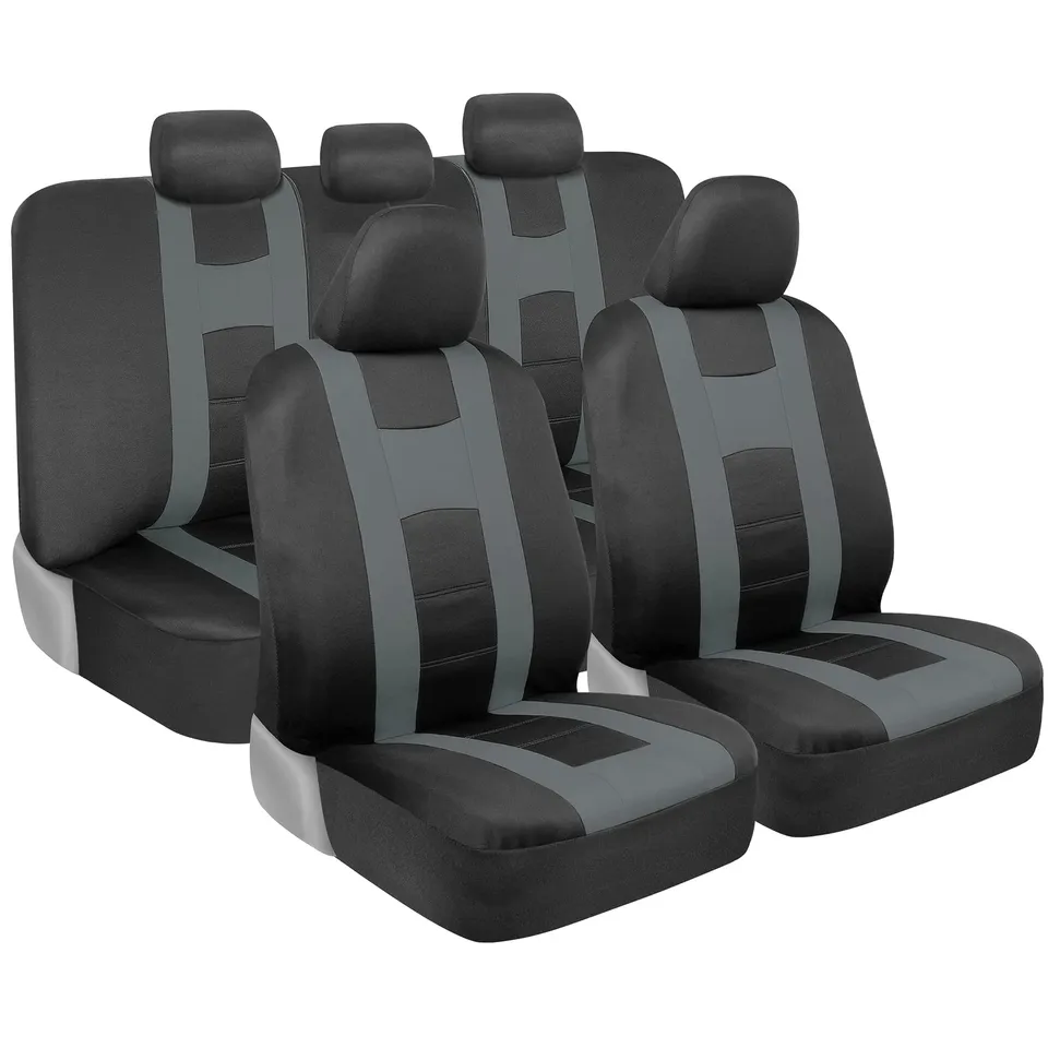 bdk-carxs-universal-fit-2-tone-light-gray-car-seat-covers-full-set-for-most-cars image 1