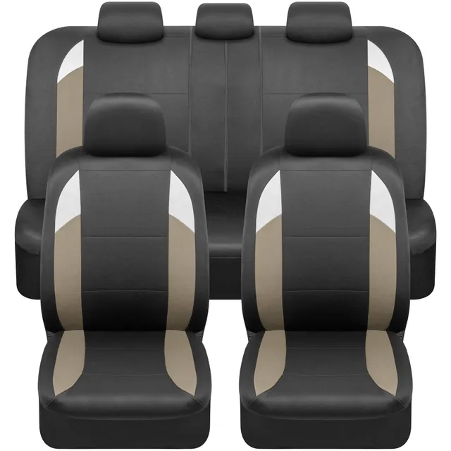 bdk-carxs-monaco-seat-covers-for-cars-full-set-beige-tri-tone-front-and-split-re image 1