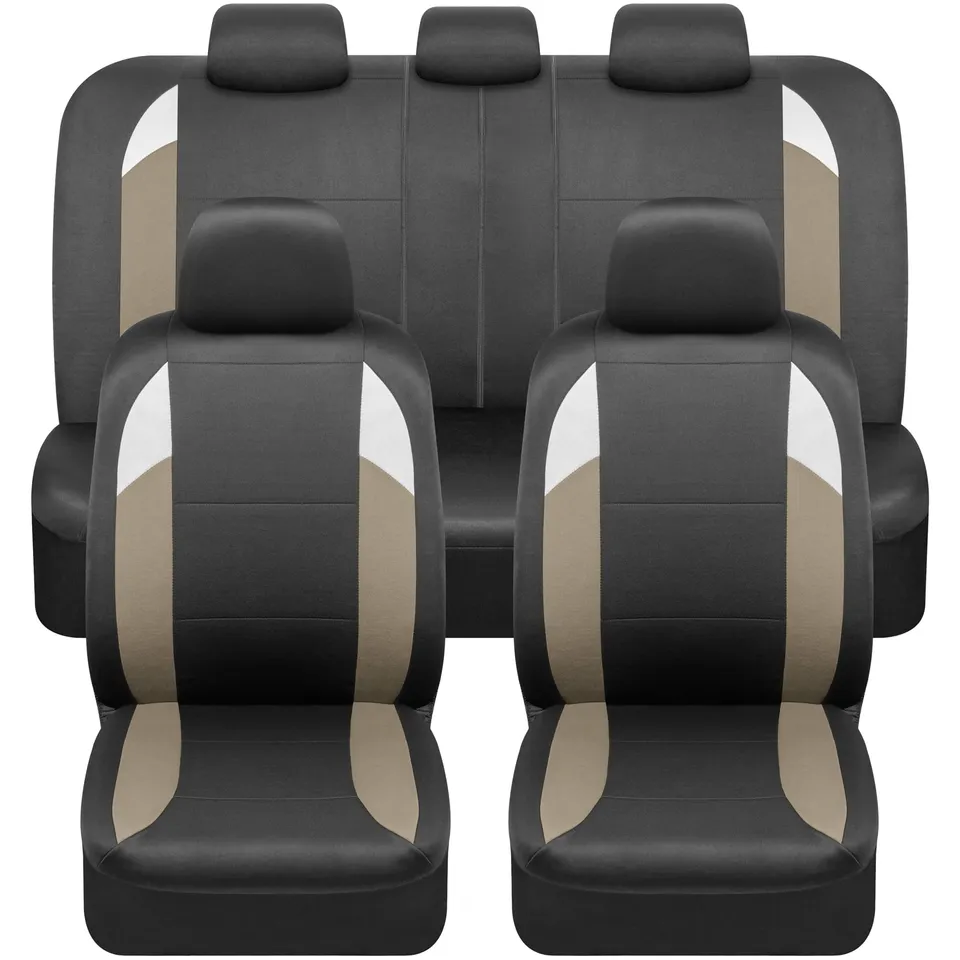 bdk-carxs-monaco-seat-covers-for-cars-full-set-beige-tri-tone-front-and-split-re image 1