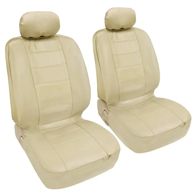 bdk-exquisite-pu-leather-seat-covers-for-toyota-corolla-front-pair-beige image 1