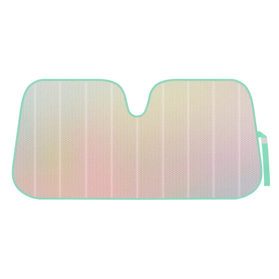 bdk-iridescent-matte-white-windshield-sunshade-accordion-folding-uv-protector-fo image 1