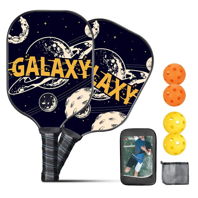 leader-accessories-lightweight-graphite-pickleball-paddle-set-galaxy image 1