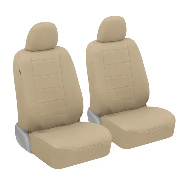 bdk-carxs-beige-faux-leather-front-seat-covers-4-piece-soft-stain-resistant-univ image 1