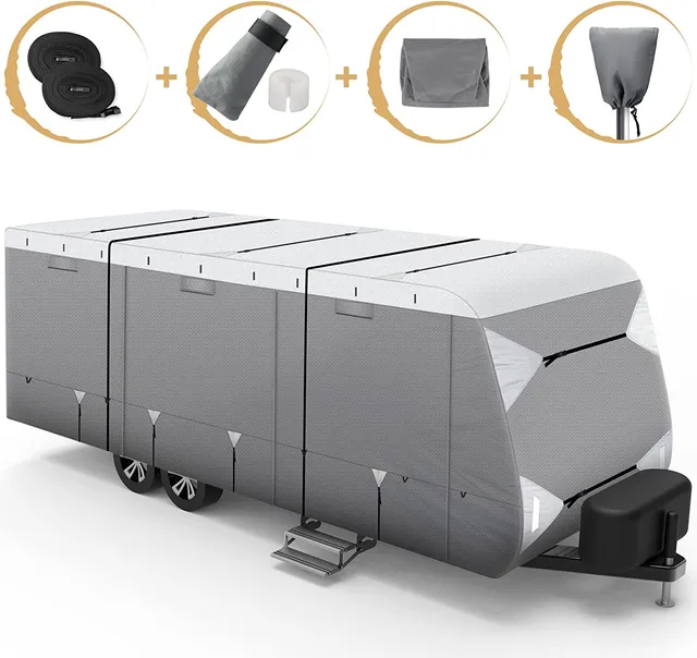 leader-accessories-travel-trailer-rv-cover-with-tear-resistant-aluminum-film-top image 1