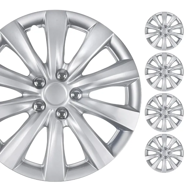 bdk-premium-16-inch-wheel-rim-cover-hubcaps-4-pack-silver-10-spoke-oem-style image 1