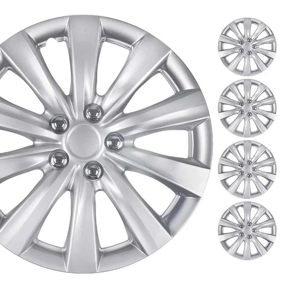 bdk-premium-16-inch-wheel-rim-cover-hubcaps-4-pack-silver-10-spoke-oem-style image 1