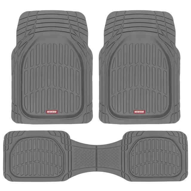 motor-trend-bdk-heavy-duty-gray-rubber-car-mats-3-piece-full-set image 1
