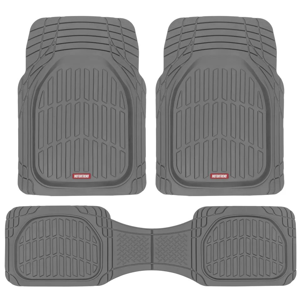 motor-trend-bdk-heavy-duty-gray-rubber-car-mats-3-piece-full-set image 1