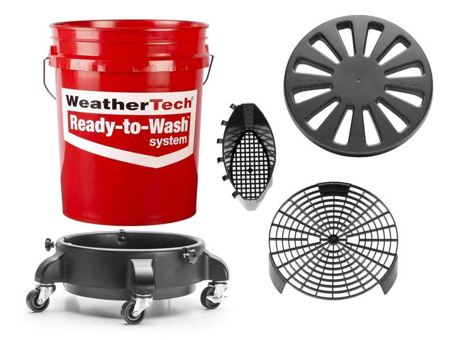weathertech-ready-to-wash-bucket-system-heavy-duty-rolling-wash-bucket-with-grit image 1