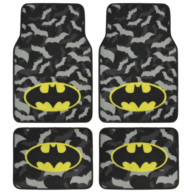 bdk-batman-carpet-floor-mats-wbmt-2301-4-piece-black-gray image 1