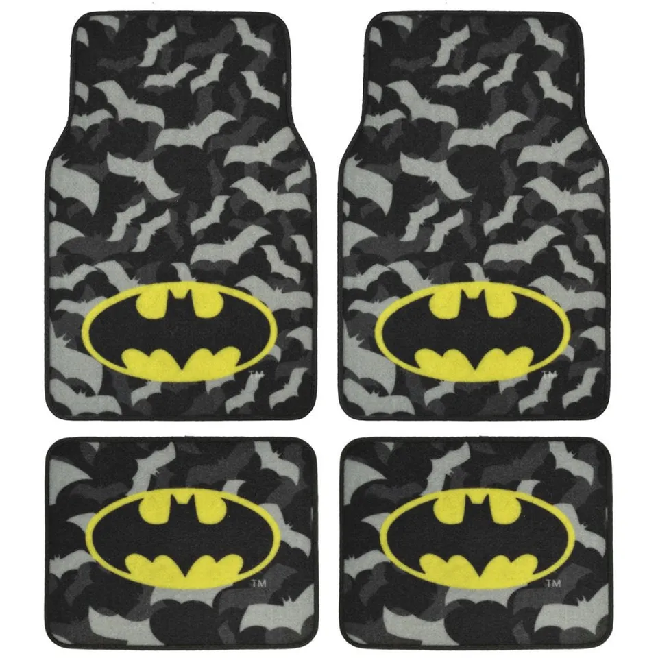 bdk-batman-carpet-floor-mats-wbmt-2301-4-piece-black-gray image 1