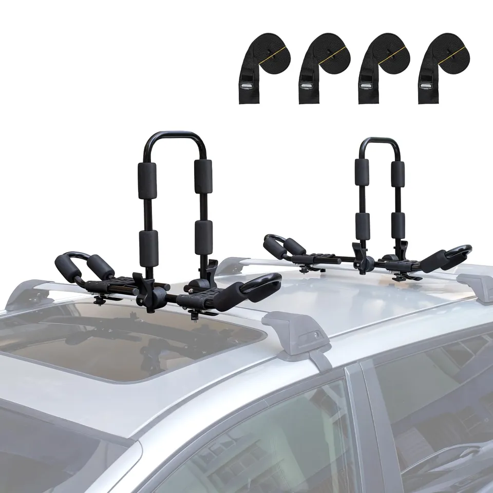 leader-accessories-2-in-1-folding-kayak-rack-j-bar-heavy-duty-steel-fits-most-cr image 1