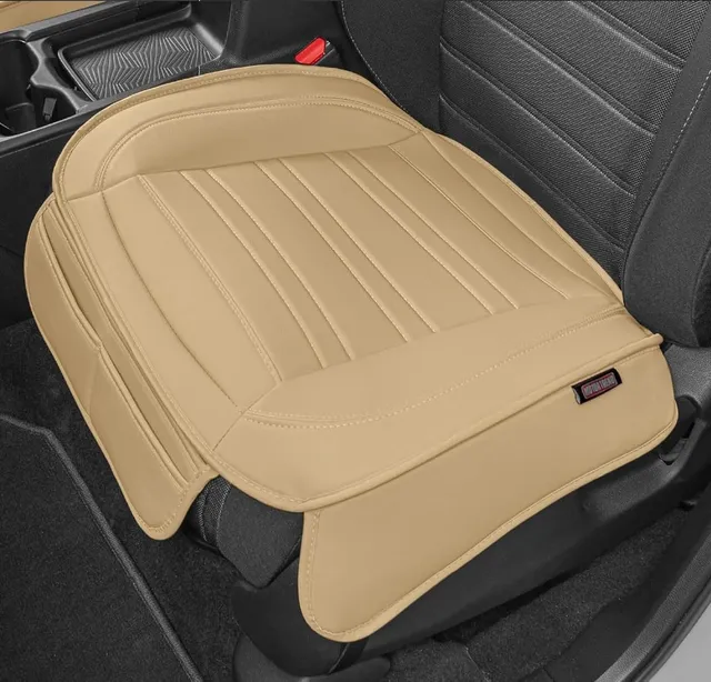 motor-trend-faux-leather-car-seat-cover-front-bottom-seat-cushion-cover-classic- image 1