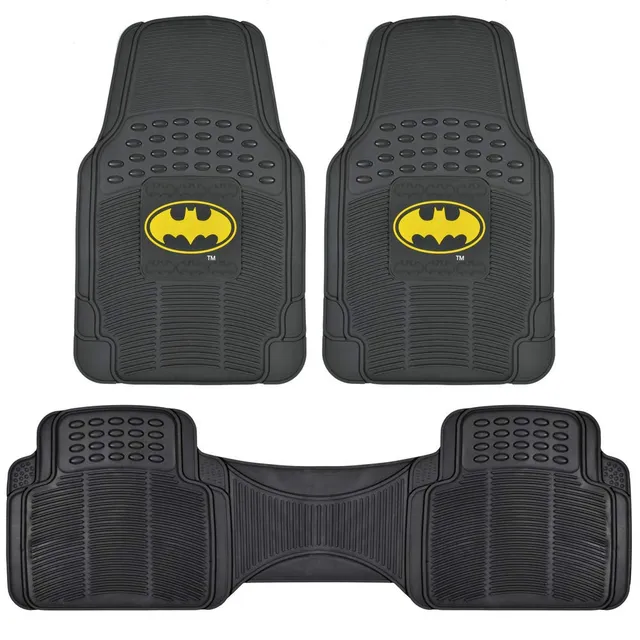 bdk-batman-heavy-duty-rubber-floor-mats-3-piece-set-all-weather-protection image 1