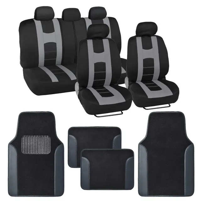 bdk-carxs-forza-series-full-set-seat-covers-with-floor-mats-light-gray image 1