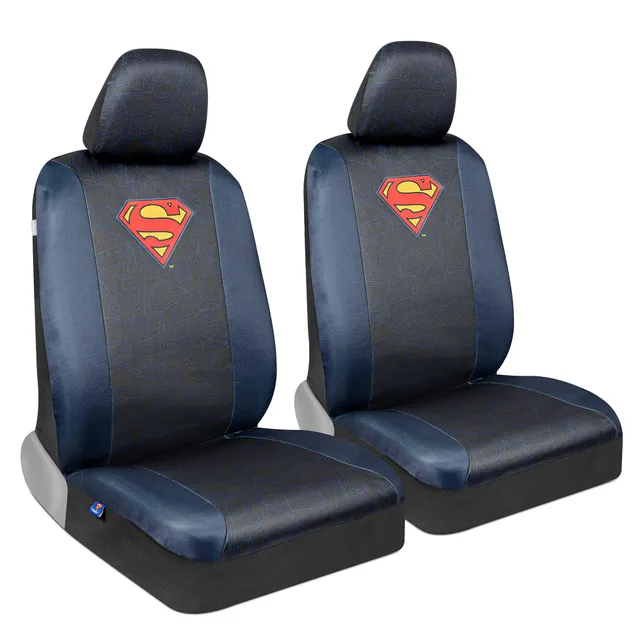 bdk-superman-universal-fit-seat-covers-with-removable-head-cover-seat-belt-pads image 1