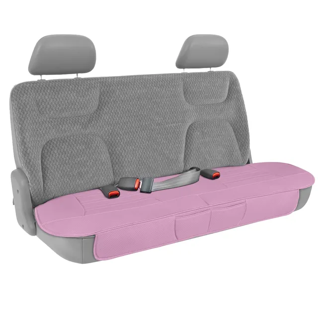 motor-trend-pink-faux-leather-universal-rear-bench-seat-cover-padded-waterproof- image 1