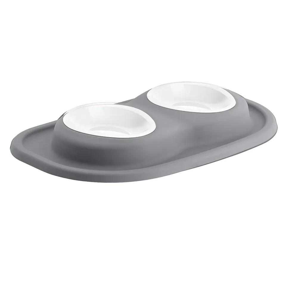 weathertech-double-low-pet-feeding-system-with-plastic-dog-cat-bowls-8-oz-1-cup- image 1