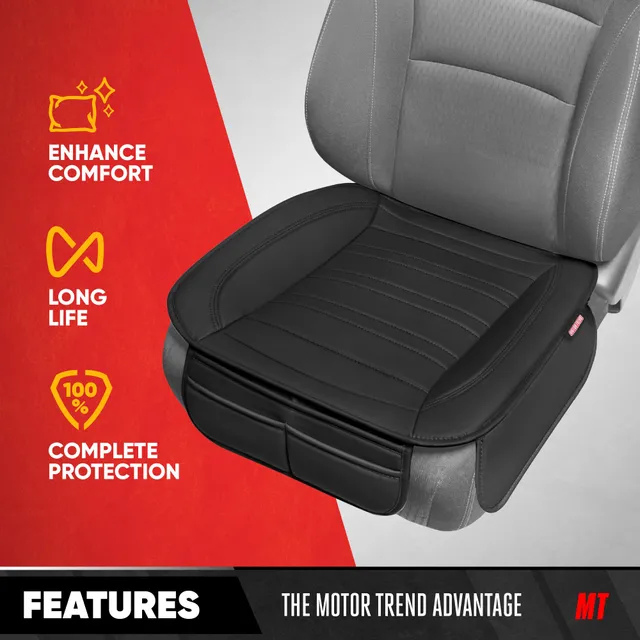 motor-trend-faux-leather-seat-covers-full-set-black-padded-with-storage image 1