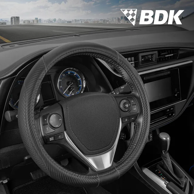 bdk-griptech-stitched-diamond-steering-wheel-cover-standard-15-inch-black-non-sl image 1