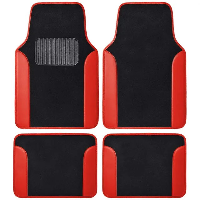 bdk-red-all-weather-heavy-duty-car-floor-mats-universal-fit-front-rear image 1
