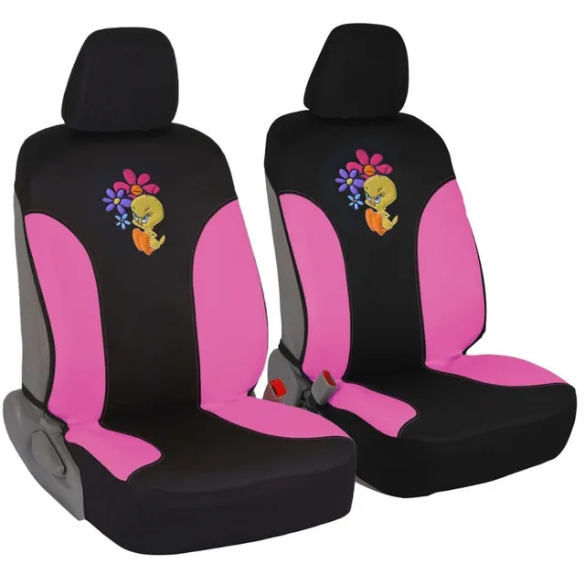 bdk-tweety-bird-waterproof-front-seat-covers-2-piece-set-wbsc-1111-black-univers image 1