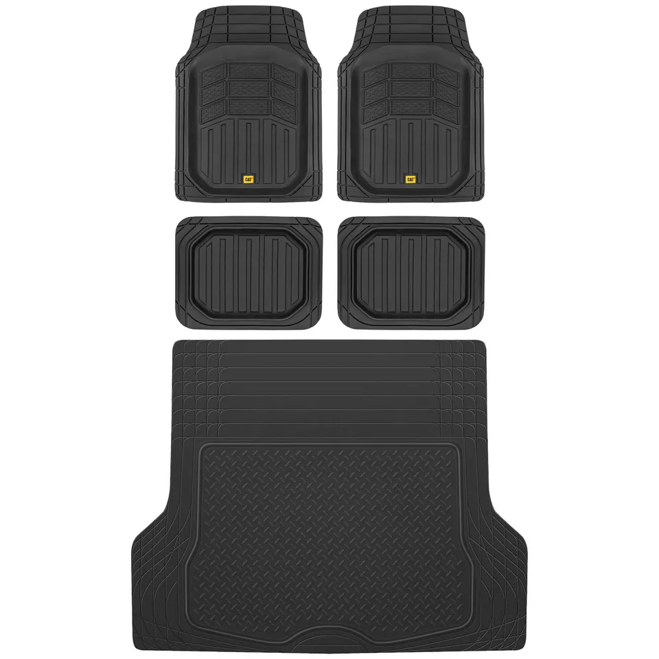 bdk-cat-camt-9014-4-piece-deep-dish-rubber-floor-mats-with-trunk-liner image 1