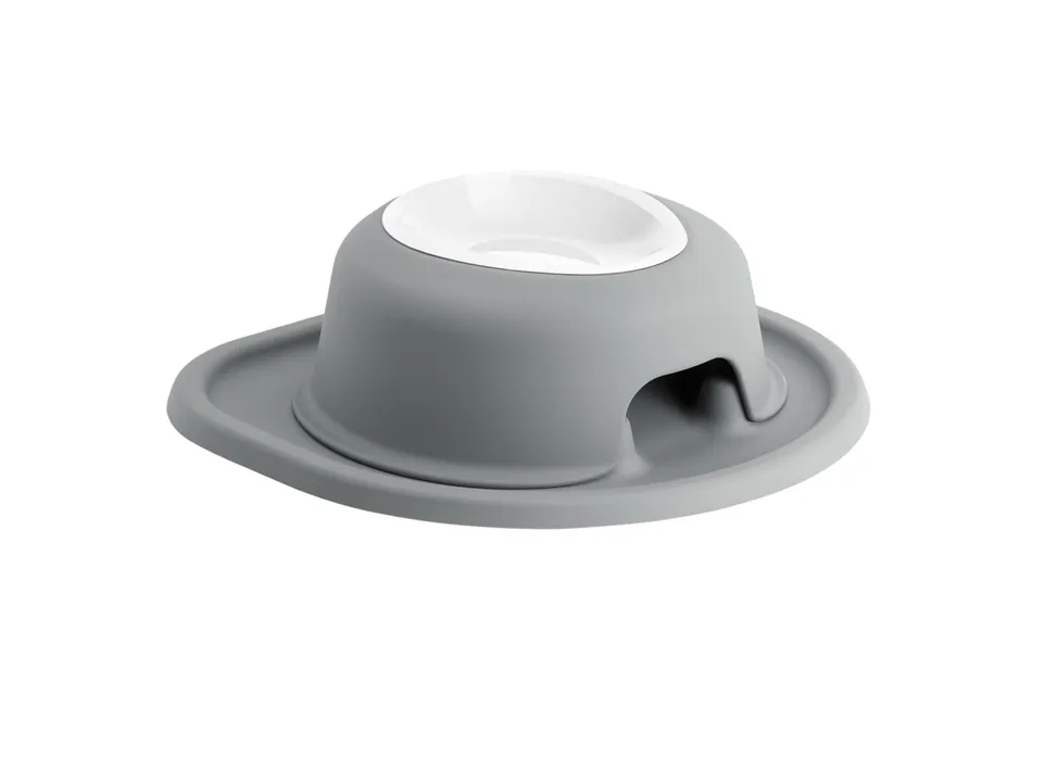 weathertech-single-high-pet-feeding-system-with-plastic-bowl-dark-grey-3-stand image 1