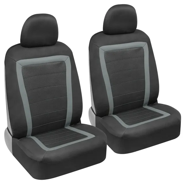 bdk-carxs-freshmesh-car-seat-covers-for-front-seats-gray-mesh-with-sideless-desi image 1