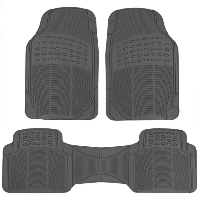 bdk-3-piece-gray-rubber-floor-mats-front-rear-heavy-duty-universal-fit-liners-fo image 1