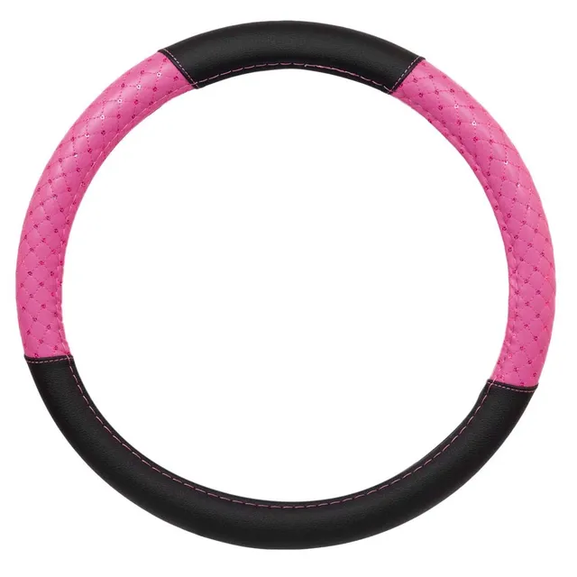 bdk-carxs-diamond-quilt-steering-wheel-cover-with-sequin-pink-anti-slip-fits-14- image 1