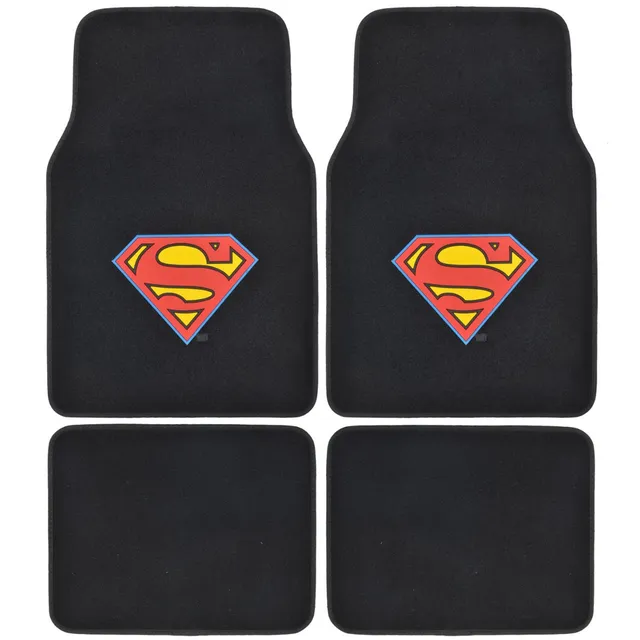bdk-superman-carpet-floor-mats-4-piece-set-black image 1
