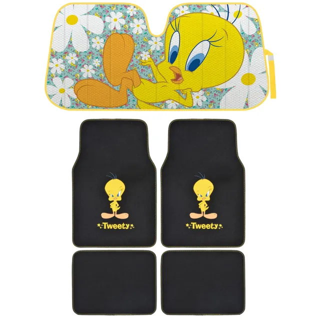 bdk-warner-bros-looney-tunes-tweety-bird-sun-shade-floor-mat-set image 1