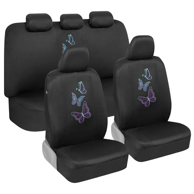 bdk-blue-butterflies-car-seat-covers-full-set-with-steering-wheel-cover-seat-bel image 1