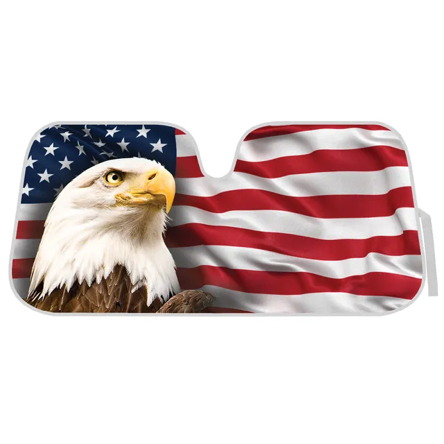 bdk-usa-patriotic-american-flag-sun-visor-for-car-windshield-58x28-inches-accord image 1